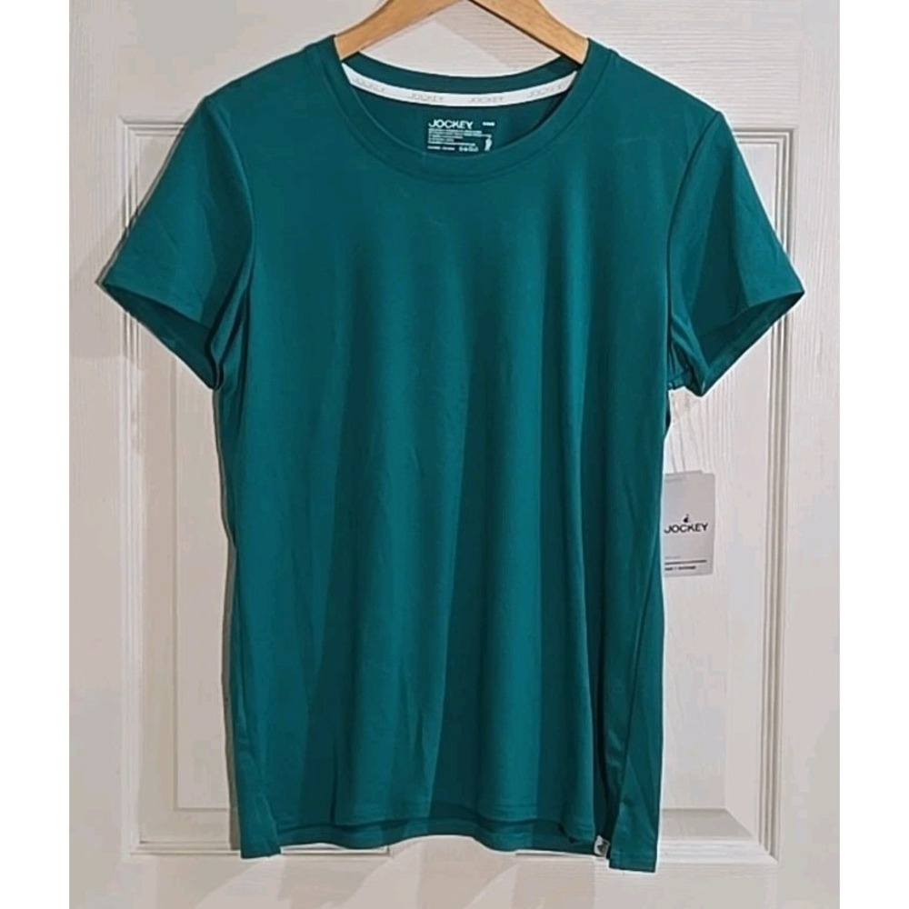 Jockey Lounge Shirt MEDIUM Womens Soft Cool Short Sleeve Green NEW